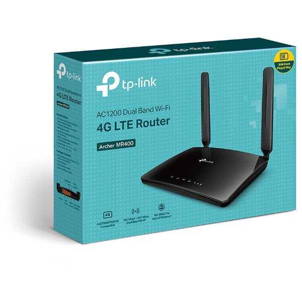 Фото - Маршрутизатор интернет WiFi5+4G TP-Link Archer MR400